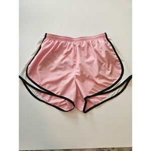 Nike Dri-FIT Running Shorts Womens Large Pink White Black Mesh Athletic Workout